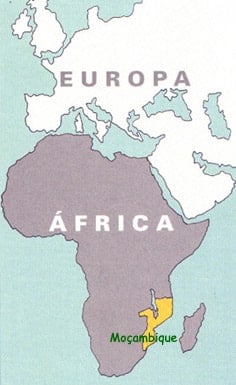 Localização de Moçambique em África Localização de Moçambique em África